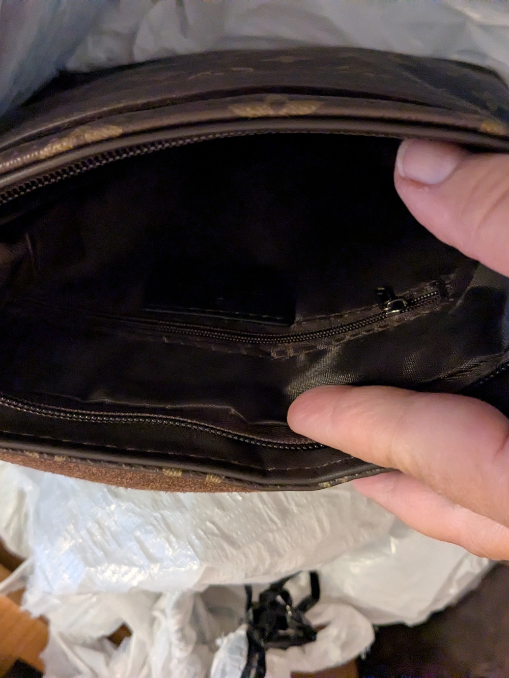 Louis Vuitton Men’s Monogram Crossbody Bag — Brown/Black - Picture 3 of 8